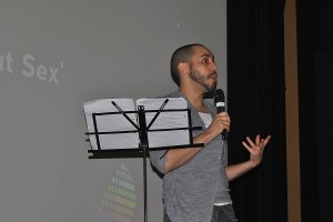 Adam Lowe premiered his latest writing 'Slam Poem'